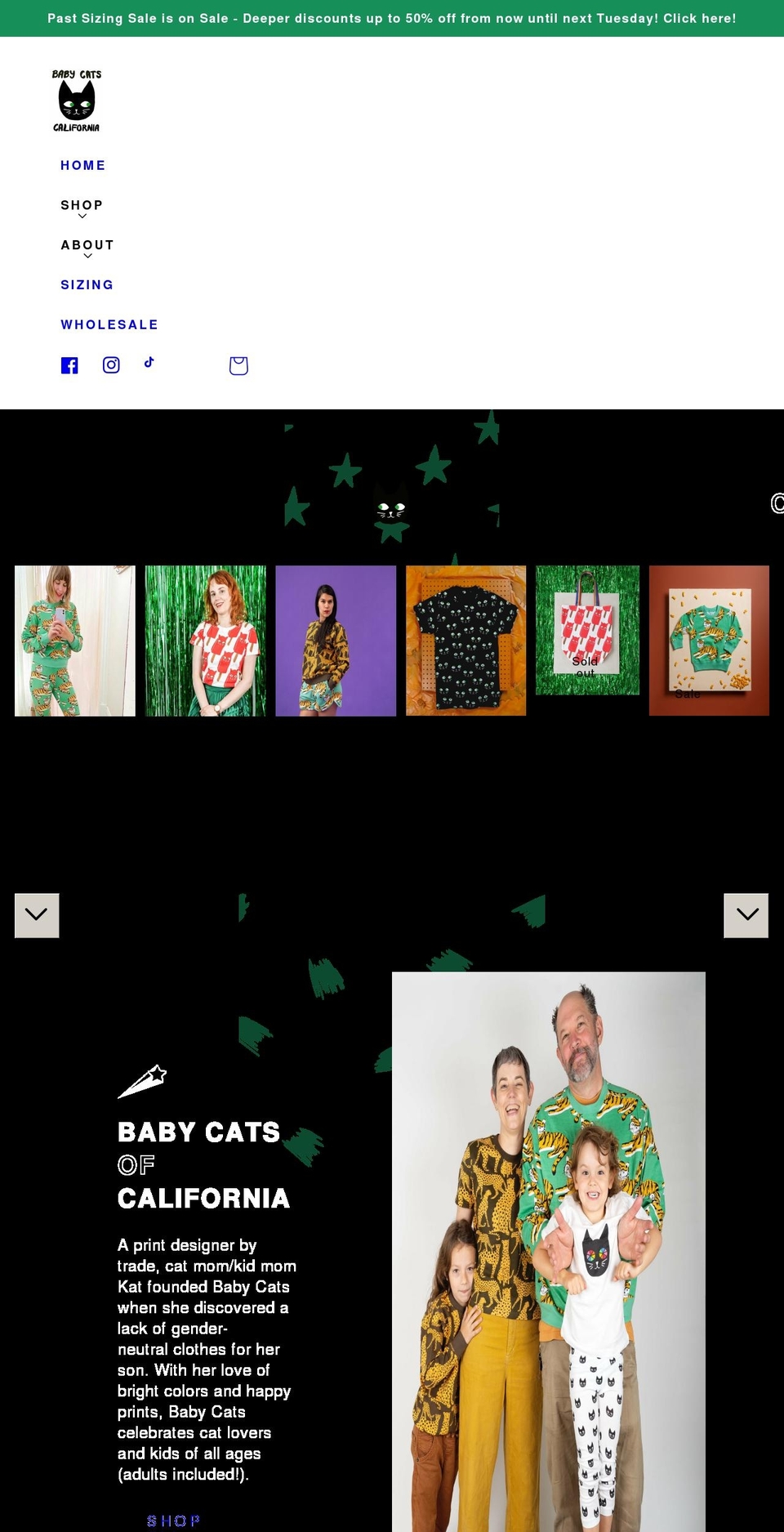 babycatsofca.com shopify website screenshot