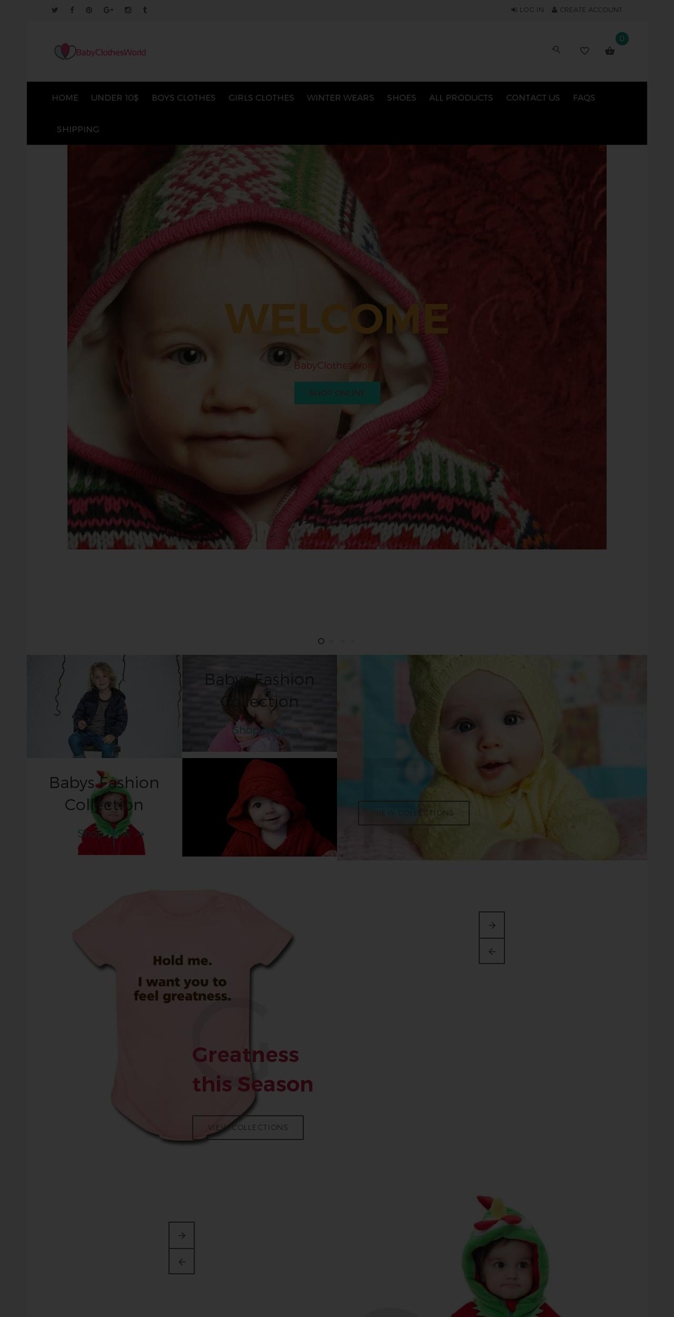 install Shopify theme site example babyclothesworld.com