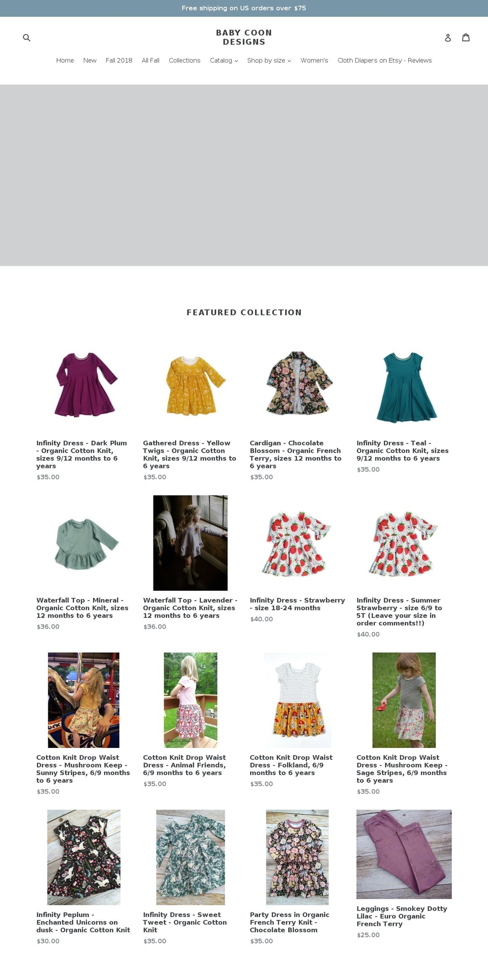 babycoondesigns.com — Shopify storefront screenshot