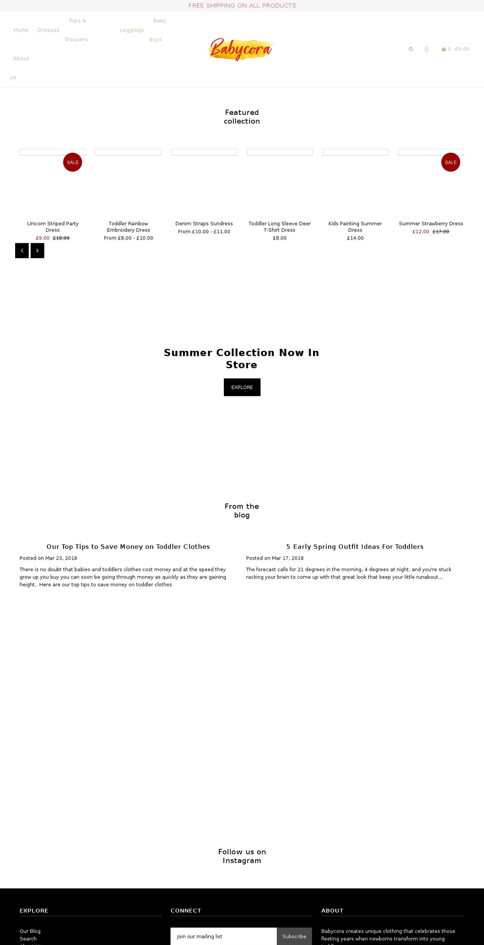 babycora.com — Shopify storefront screenshot