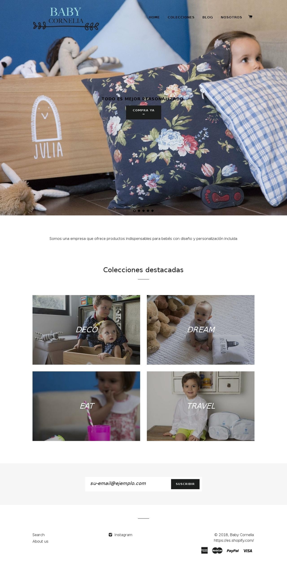 babycornelia.com — Shopify storefront screenshot