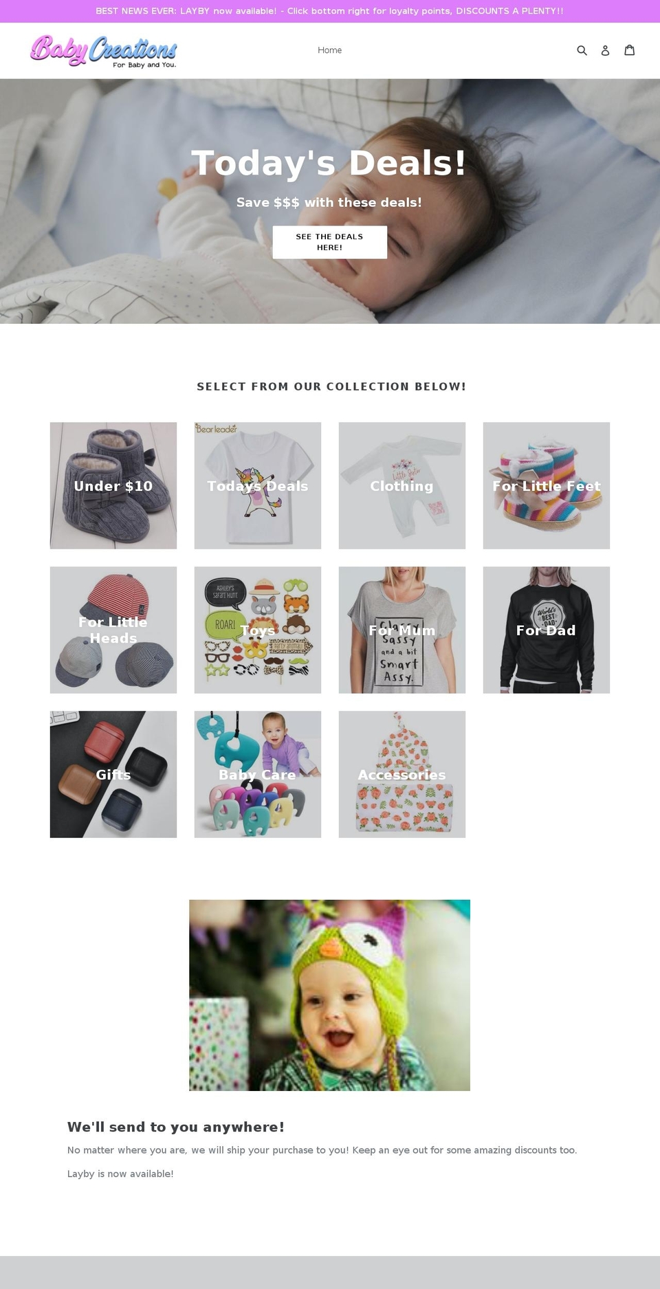 babycreations.com.au shopify website screenshot