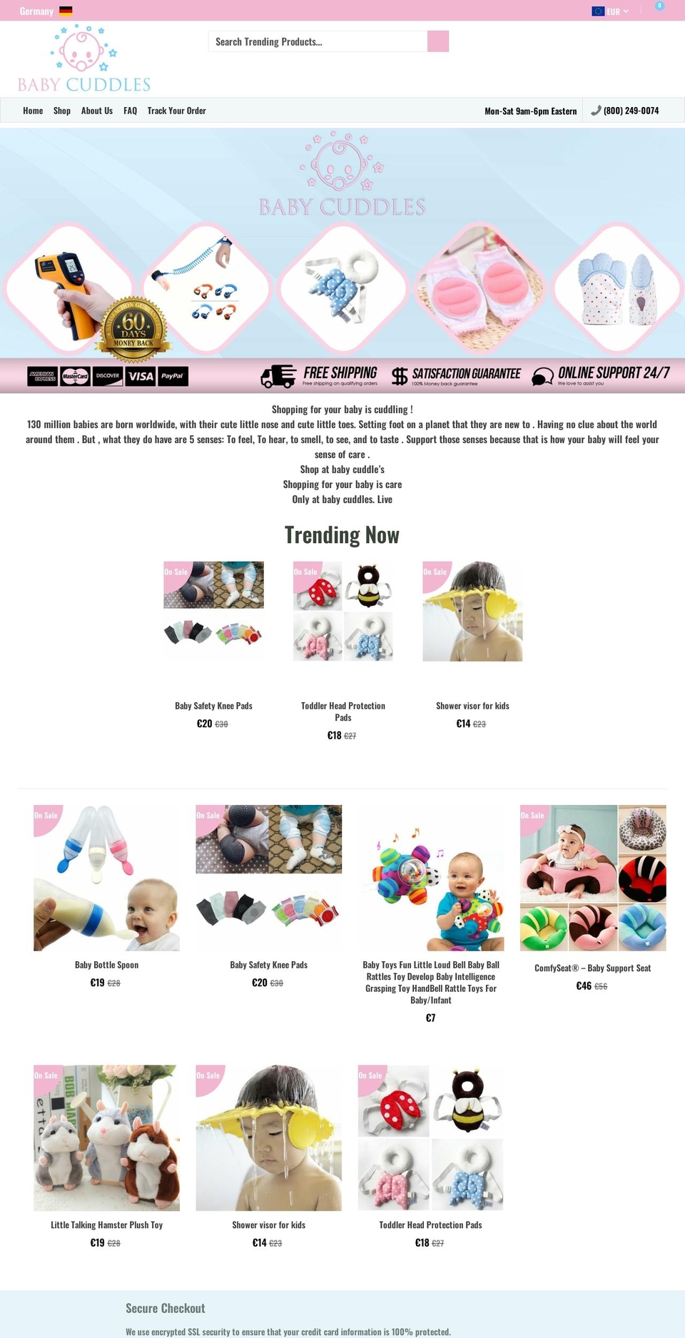babycuddles.org shopify website screenshot