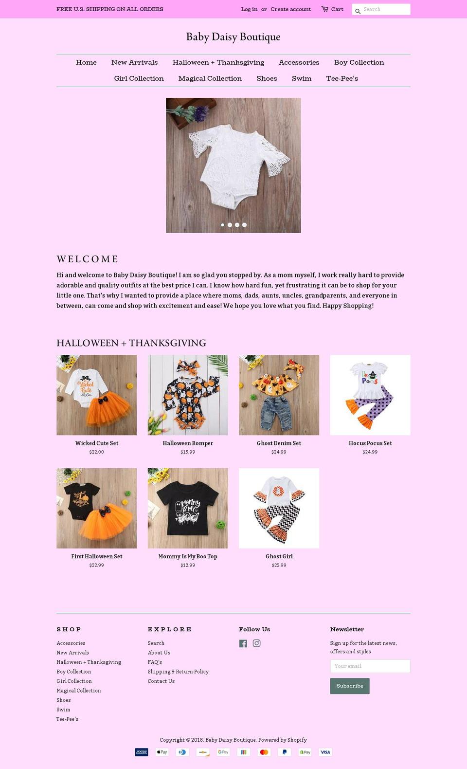 babydaisyboutique.com — Shopify storefront screenshot