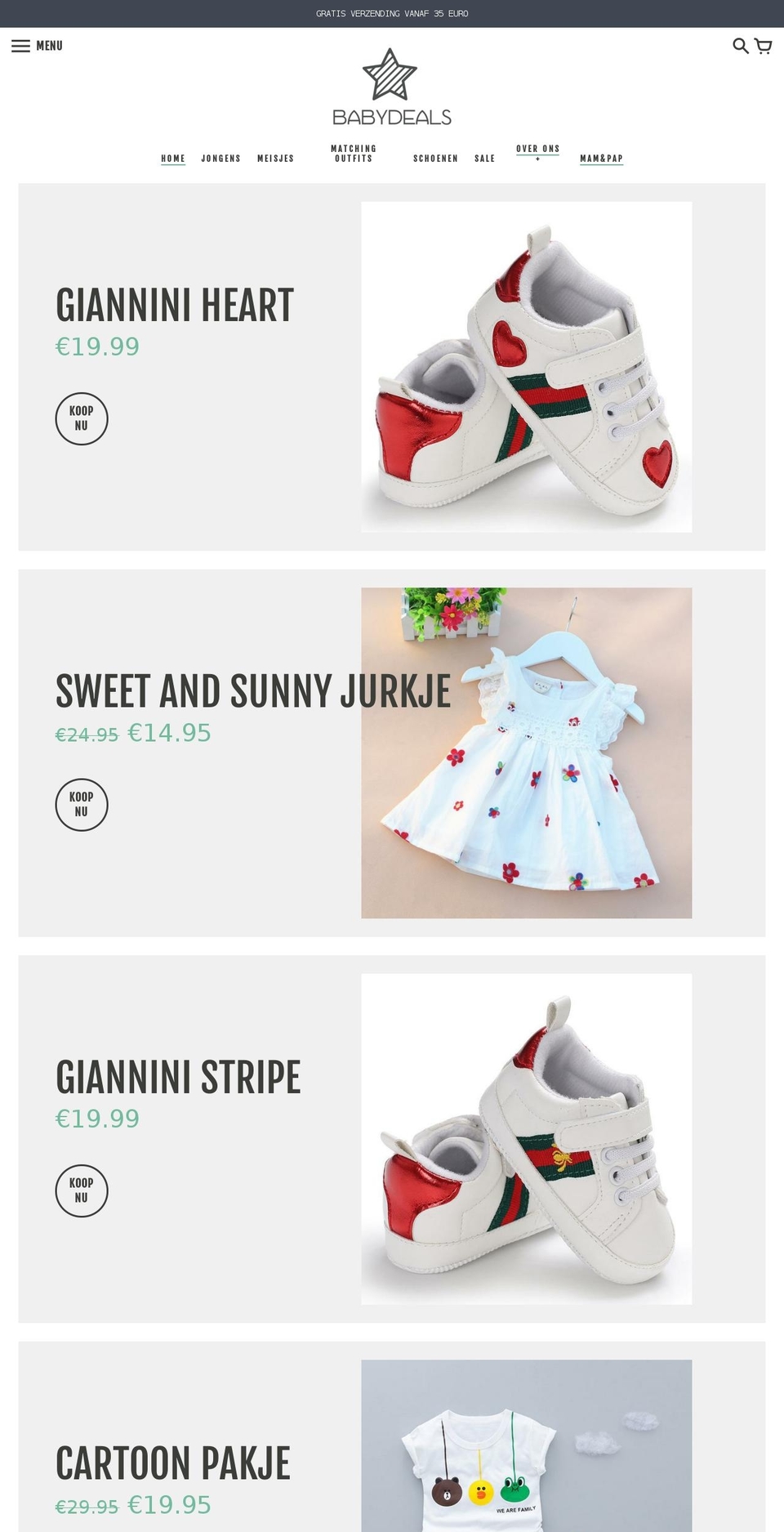 babydeal.nl shopify website screenshot