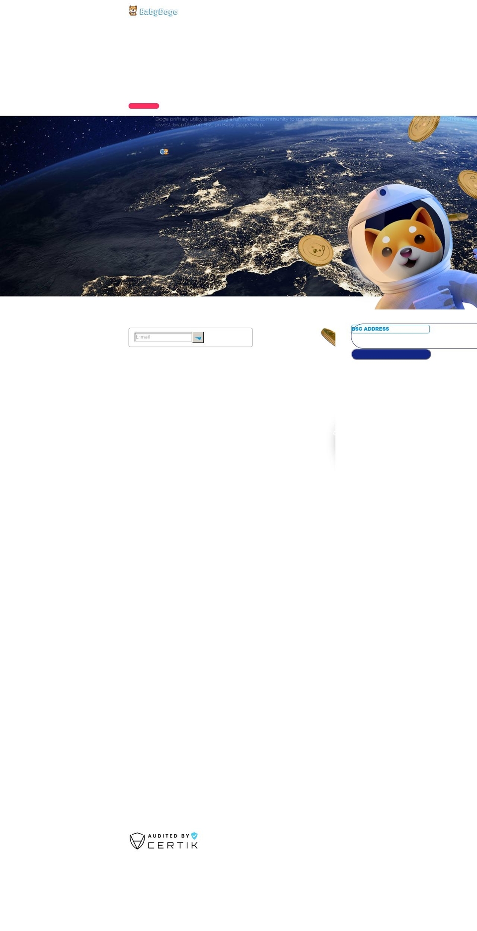 babydoge.com shopify website screenshot