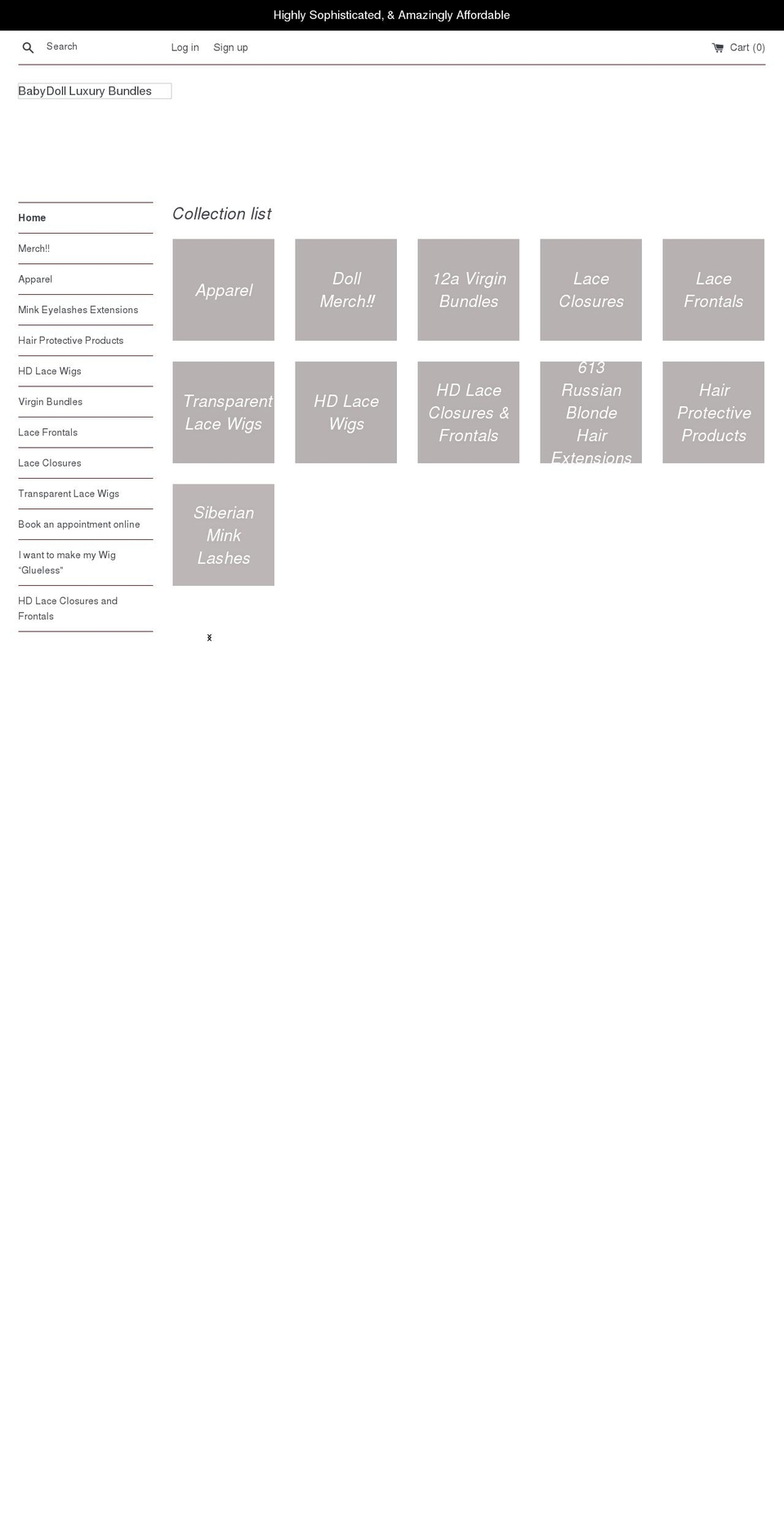 babydollluxuryextensions.com shopify website screenshot