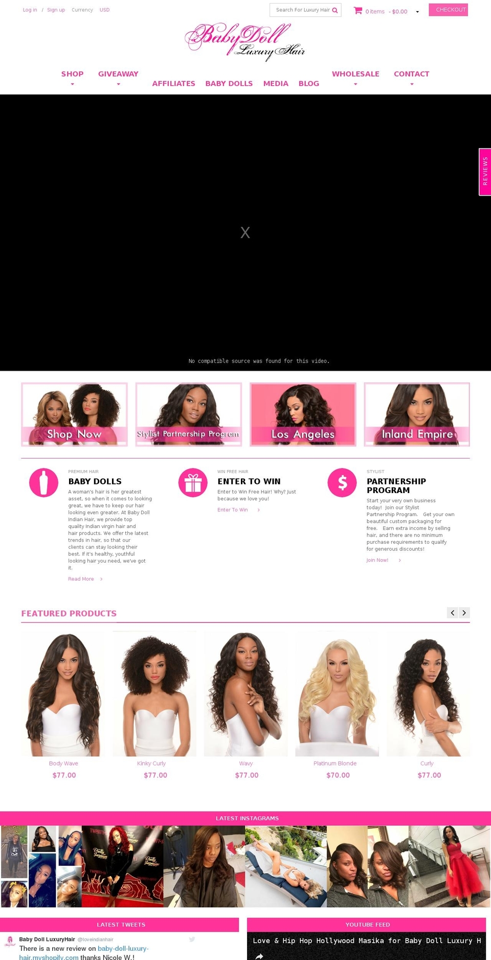 babydollluxuryhair.com shopify website screenshot