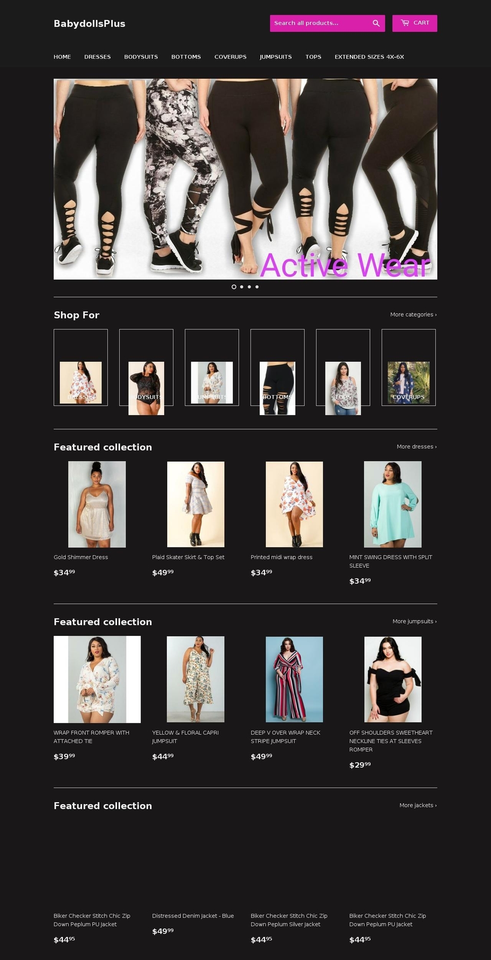 babydollsplus.com shopify website screenshot