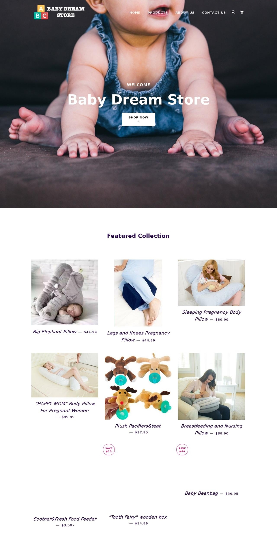 babydreamstore.com — Shopify storefront screenshot