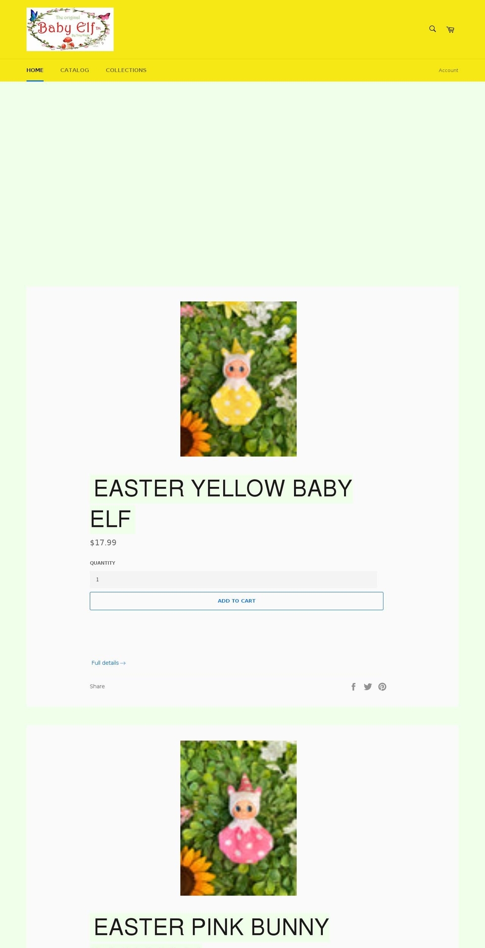 babyelftinymagic.com shopify website screenshot