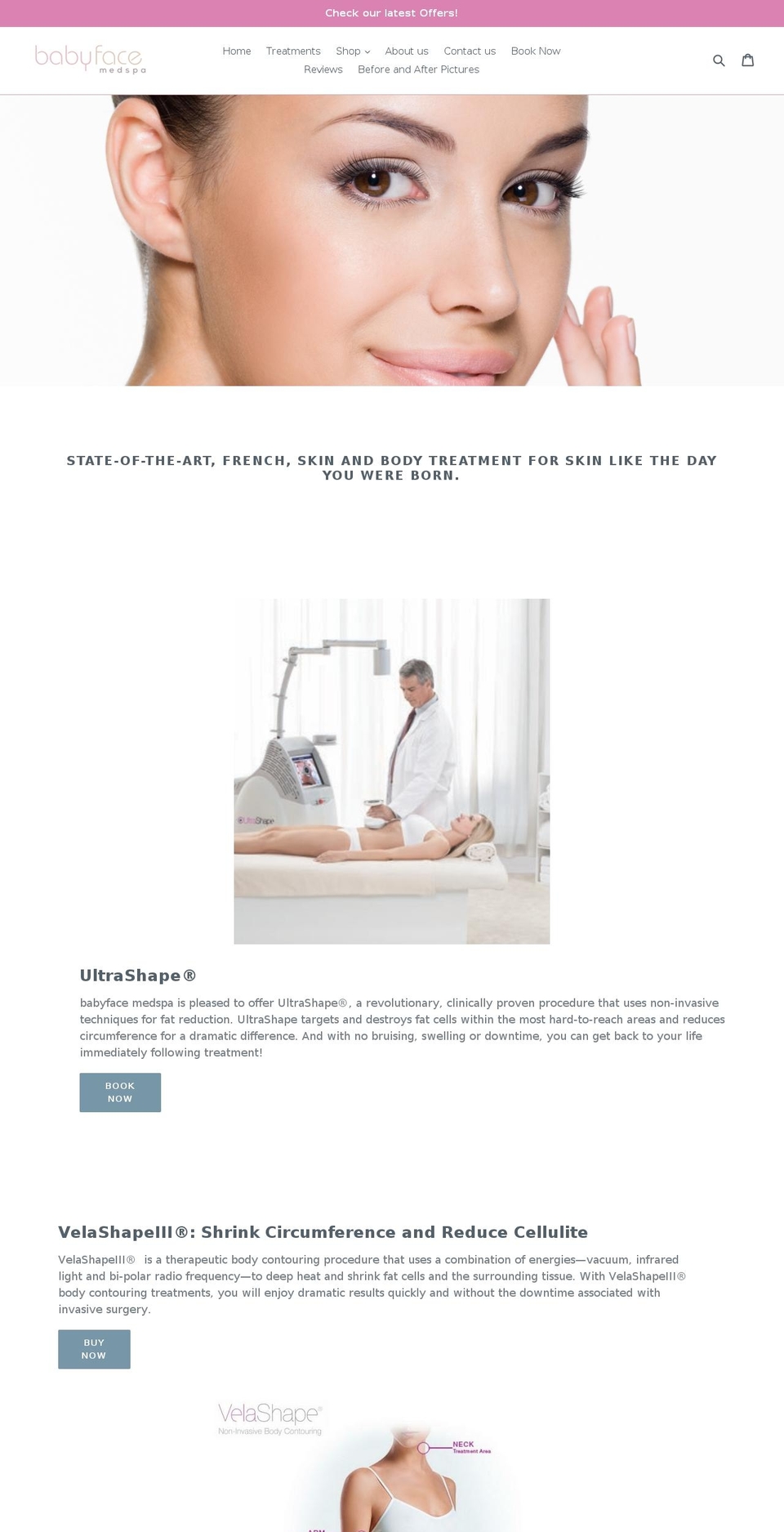 babyfacelasercenter.com — Shopify storefront screenshot
