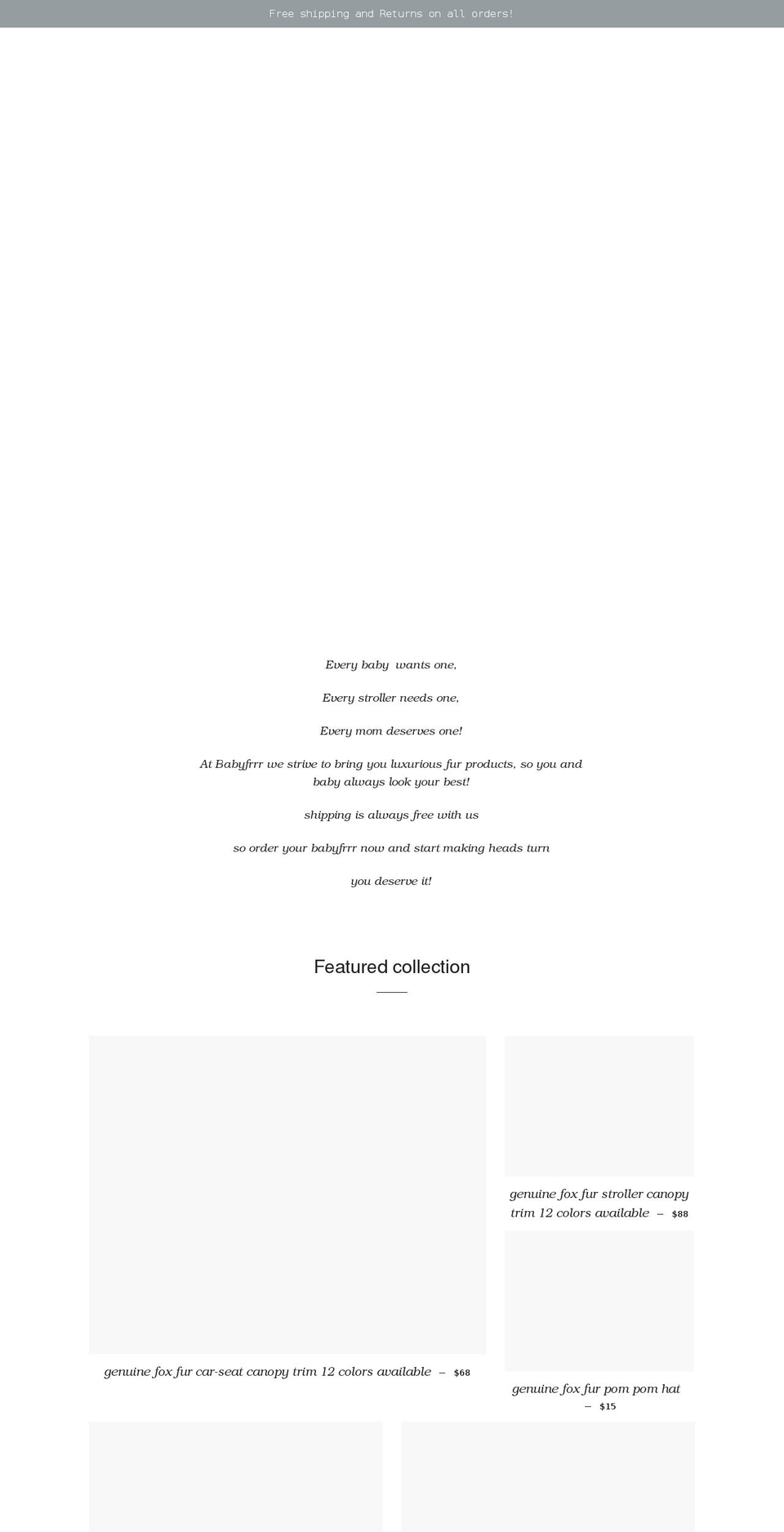 babyfrrr.com shopify website screenshot