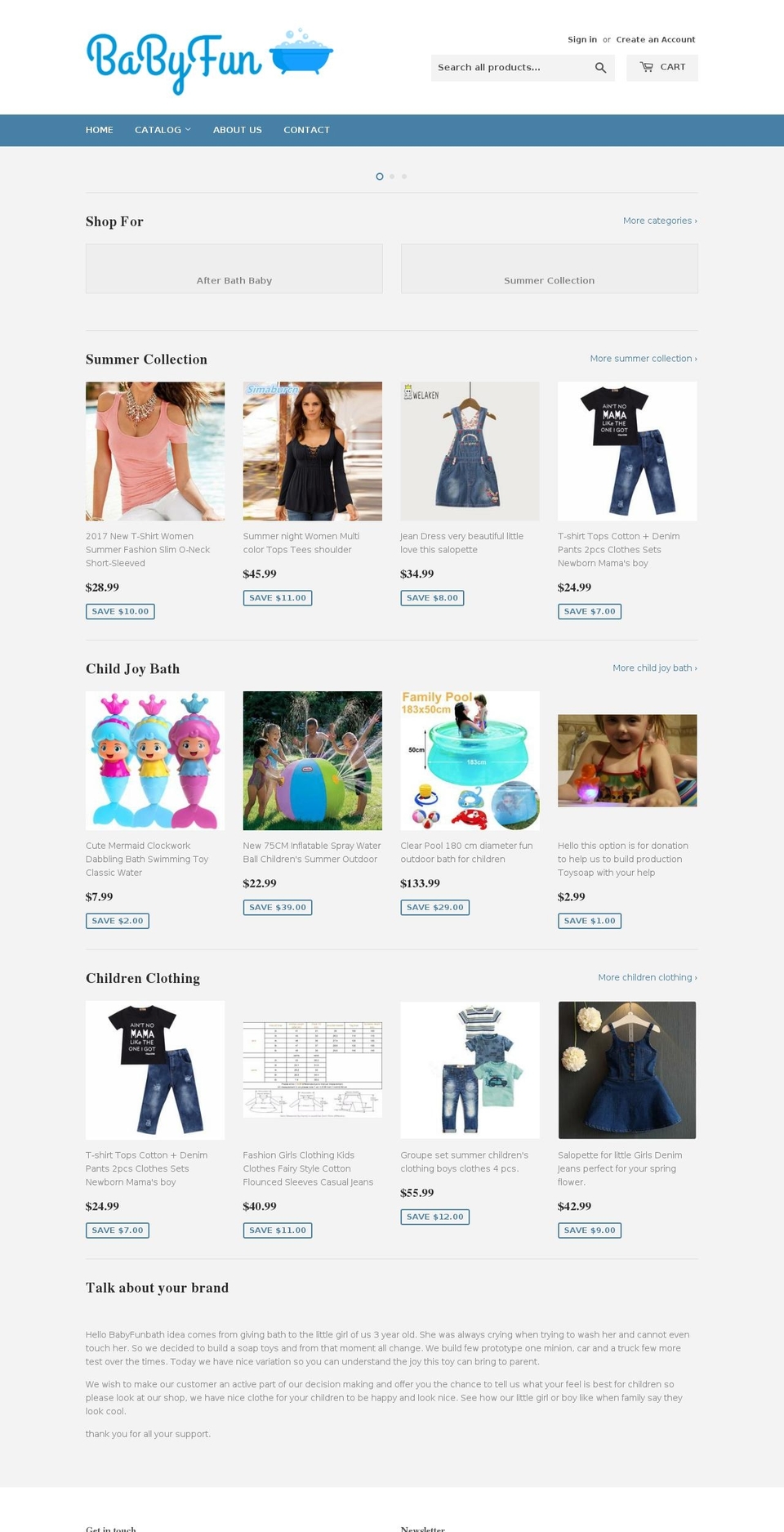 babyfunbath.com — Shopify storefront screenshot