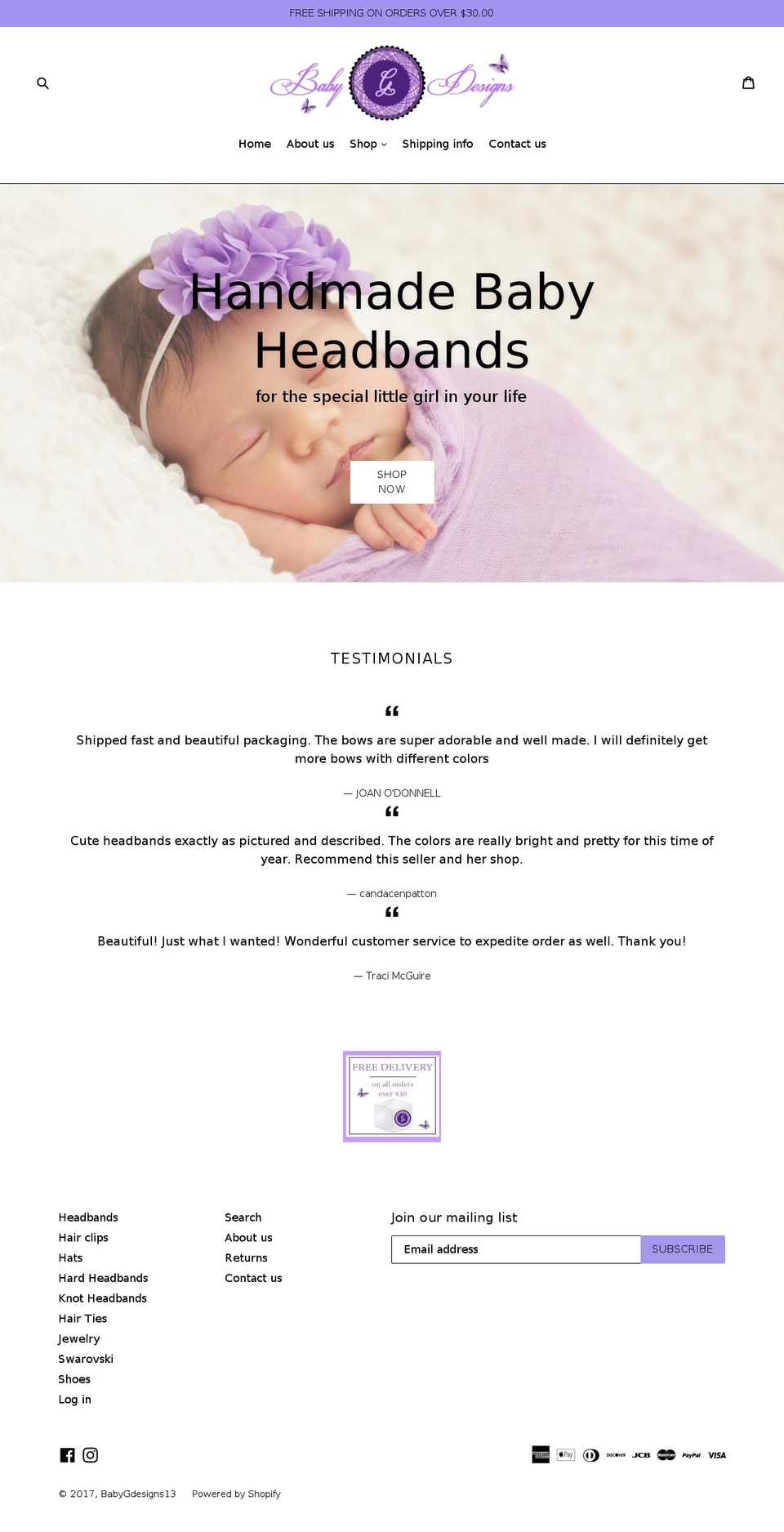 babygdesigns.com shopify website screenshot