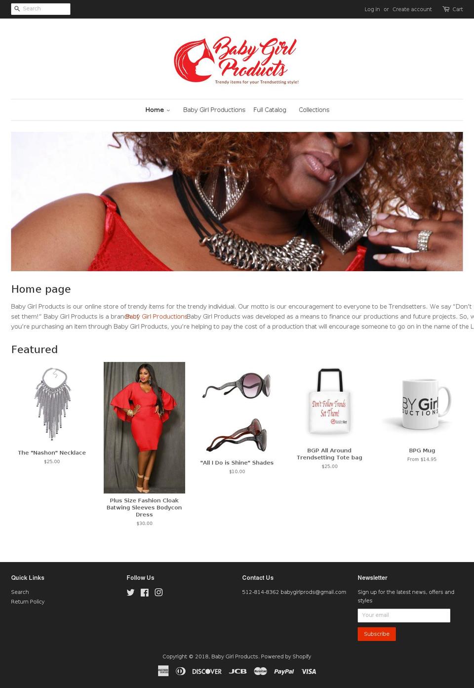 babygirlprods.com shopify website screenshot