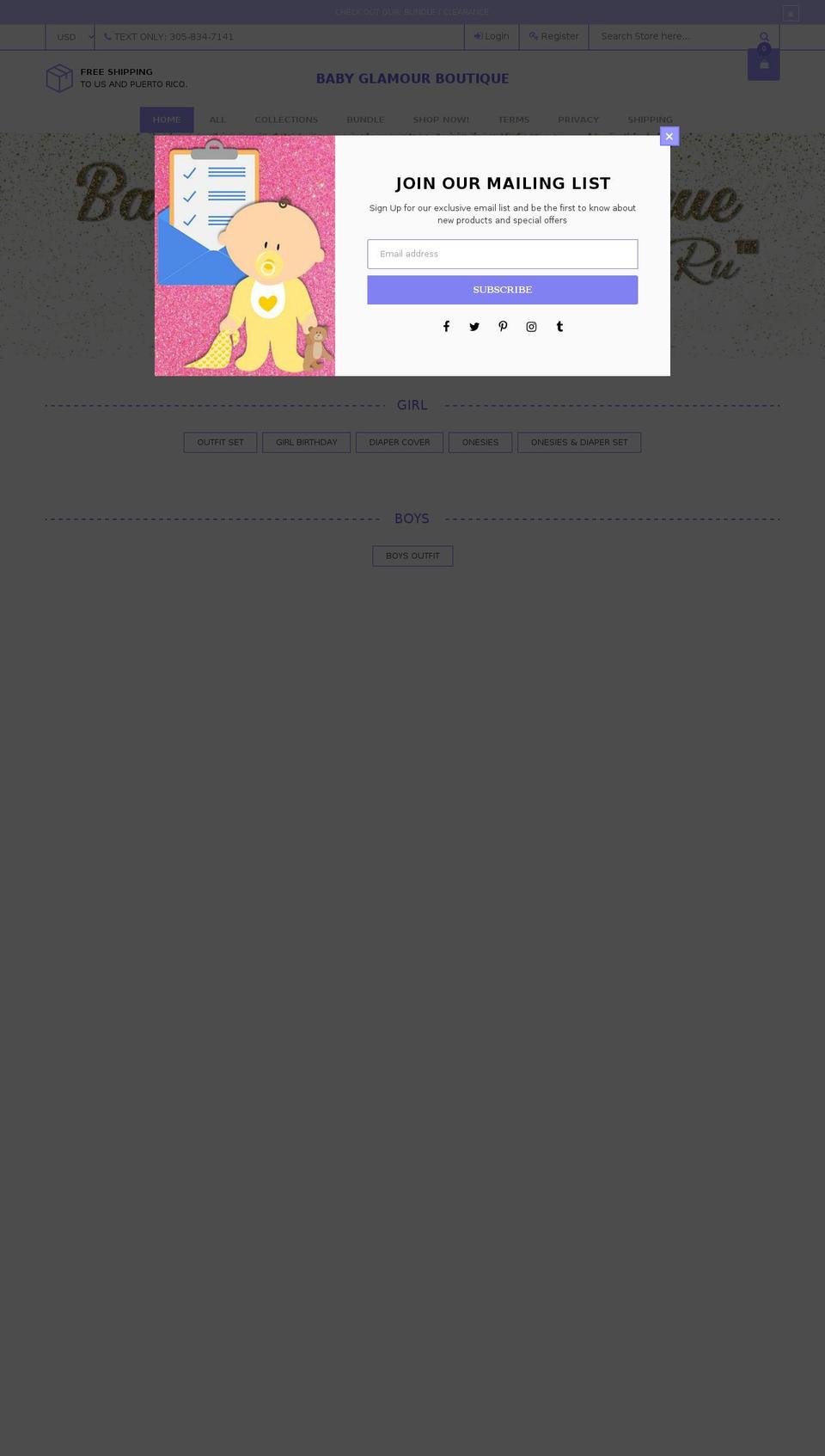 comeback-infant-r12 Shopify theme site example babyglamourboutique.com