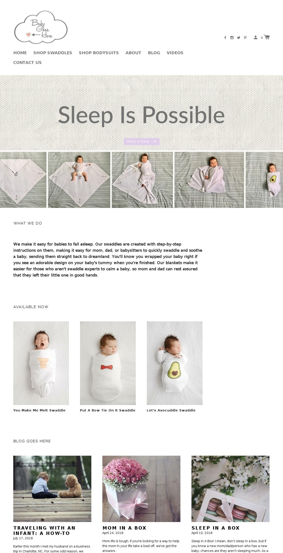 babygoeshere.com — Shopify storefront screenshot