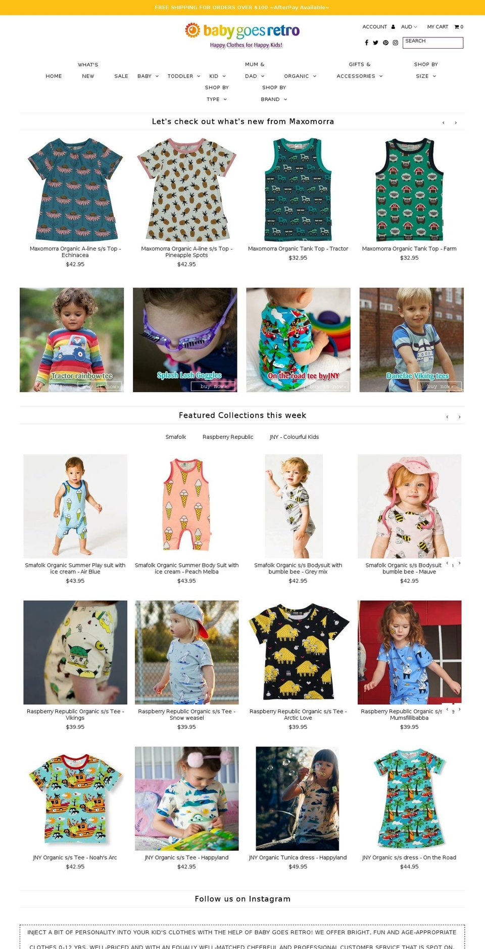 babygoesretro.com — Shopify storefront screenshot