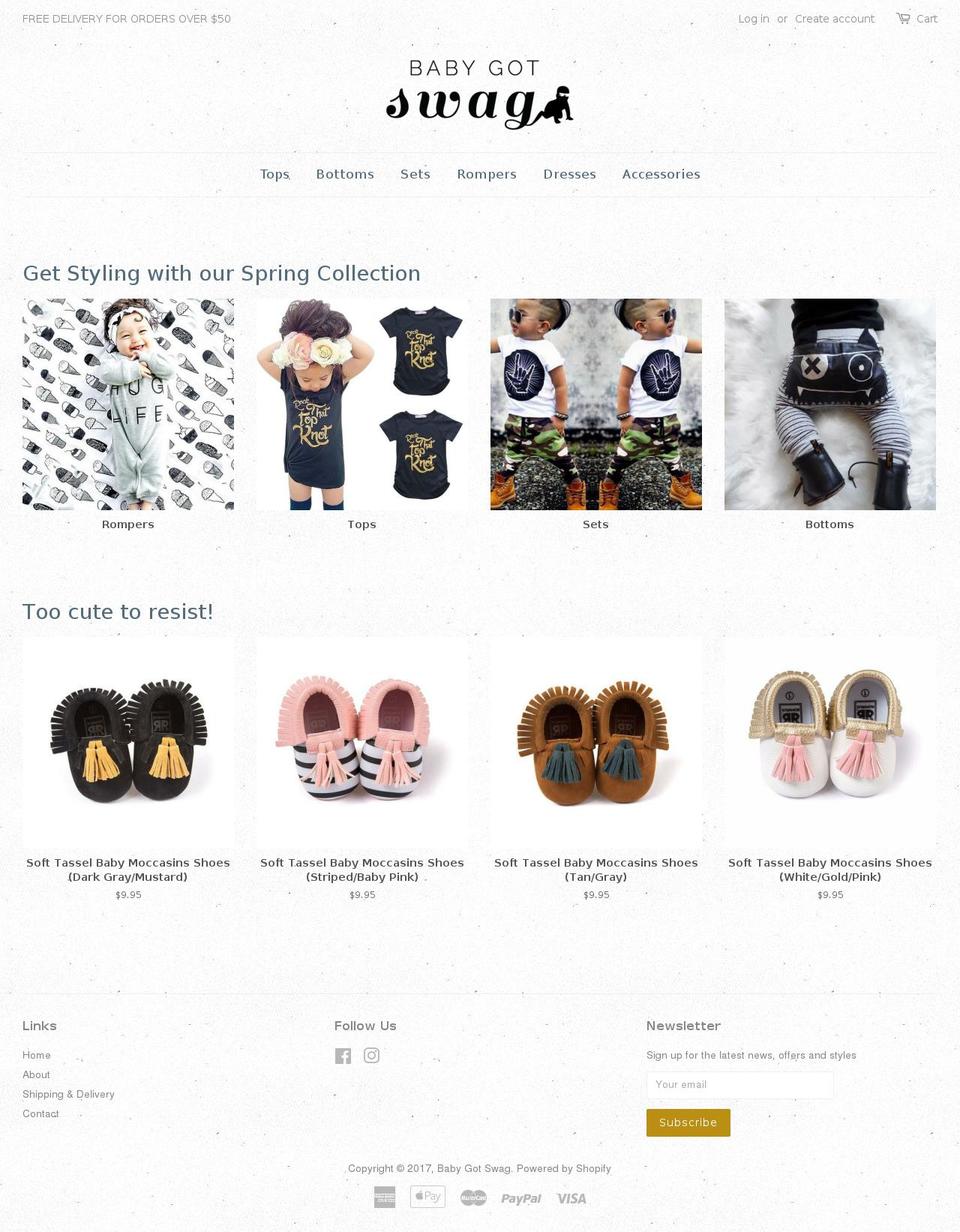 babygotswag.com shopify website screenshot