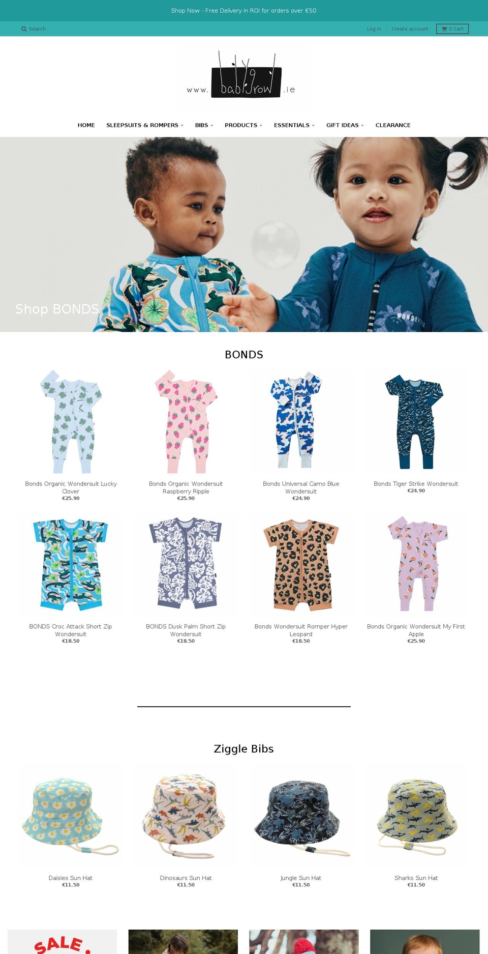 babygrow.ie shopify website screenshot