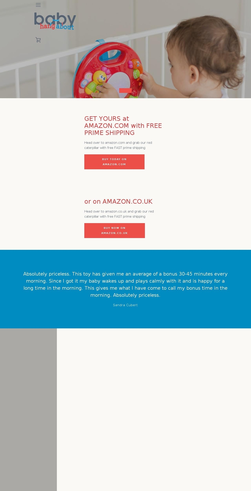 babyhangabout.com — Shopify storefront screenshot