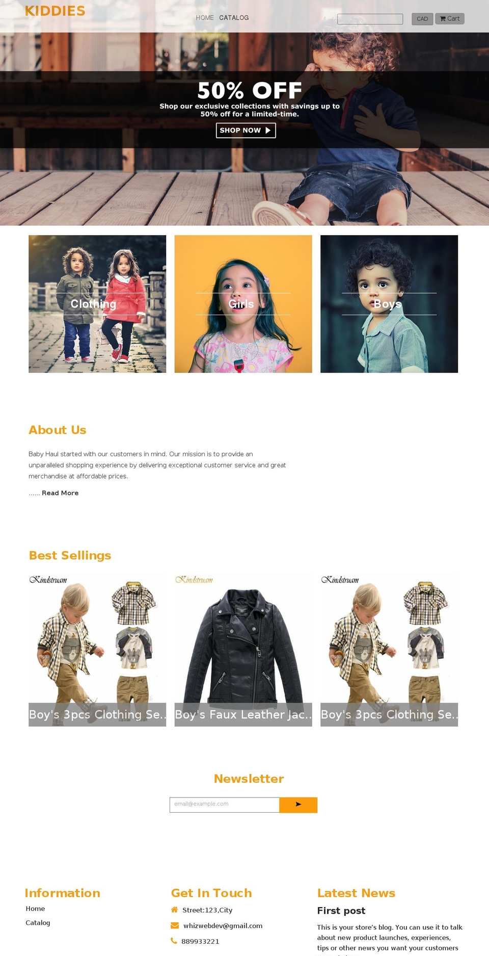 Kiddies Shopify theme site example babyhaul.com