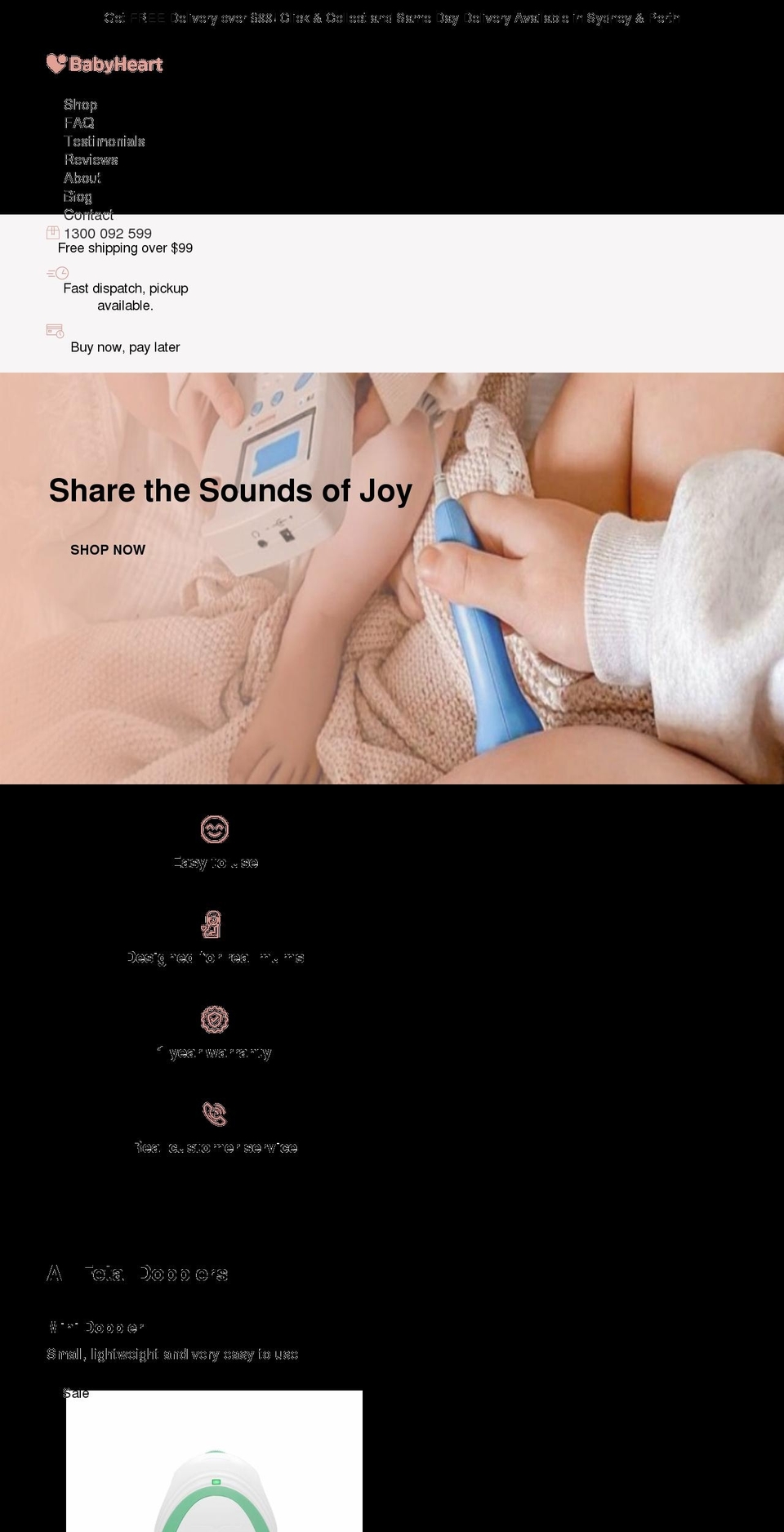 babyheart.com.au shopify website screenshot