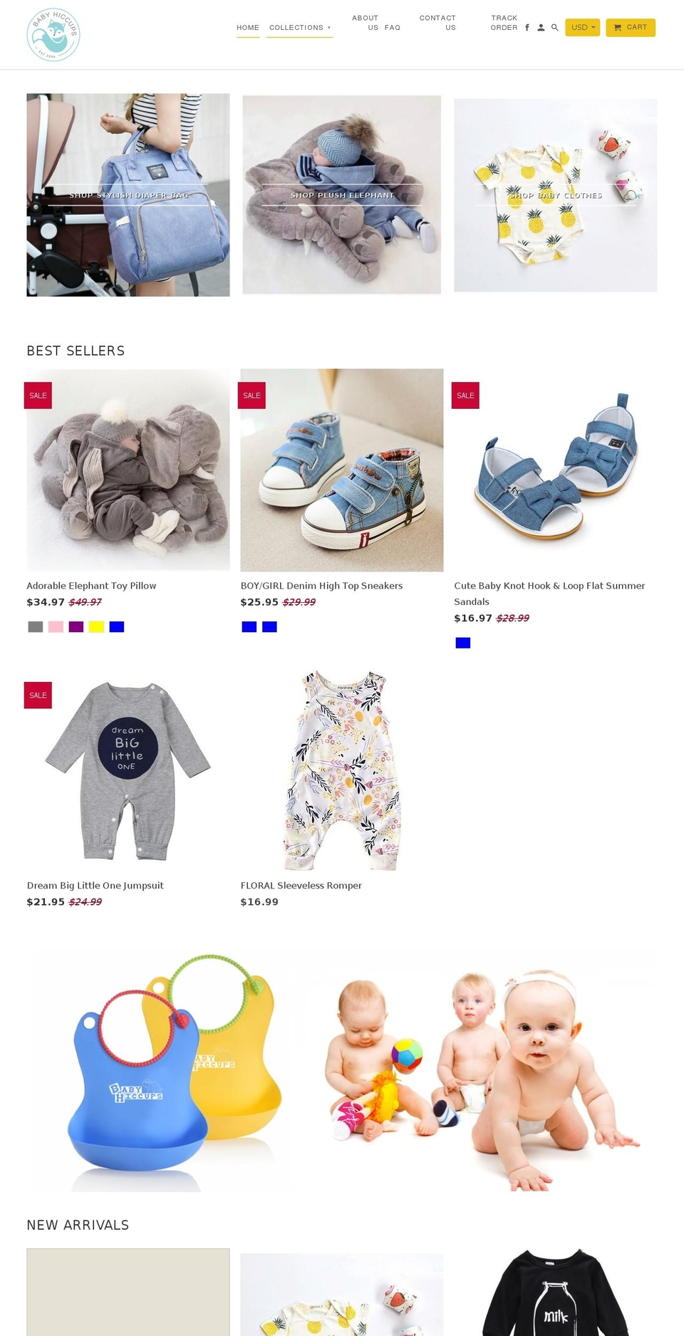 babyhiccups.net shopify website screenshot