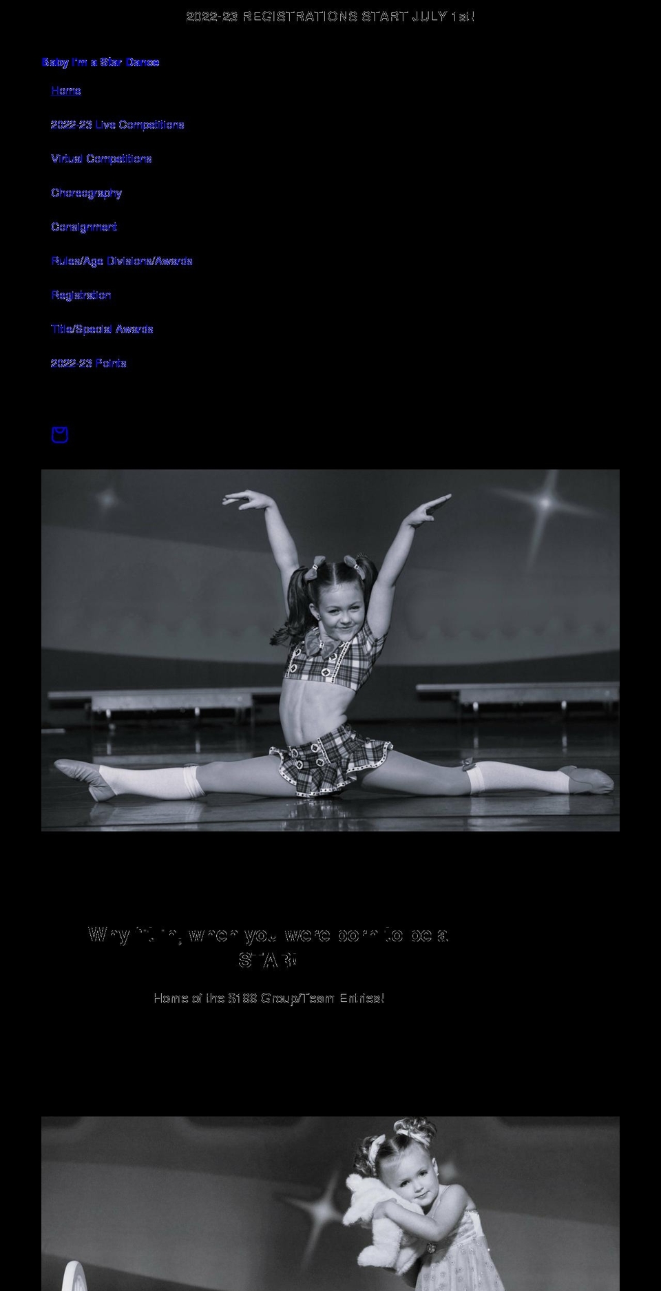 babyimastardance.com shopify website screenshot