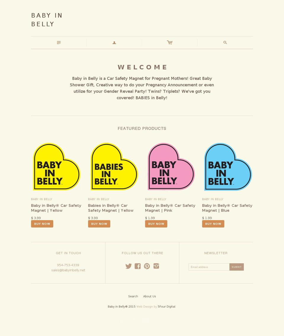 babyinbelly.net shopify website screenshot