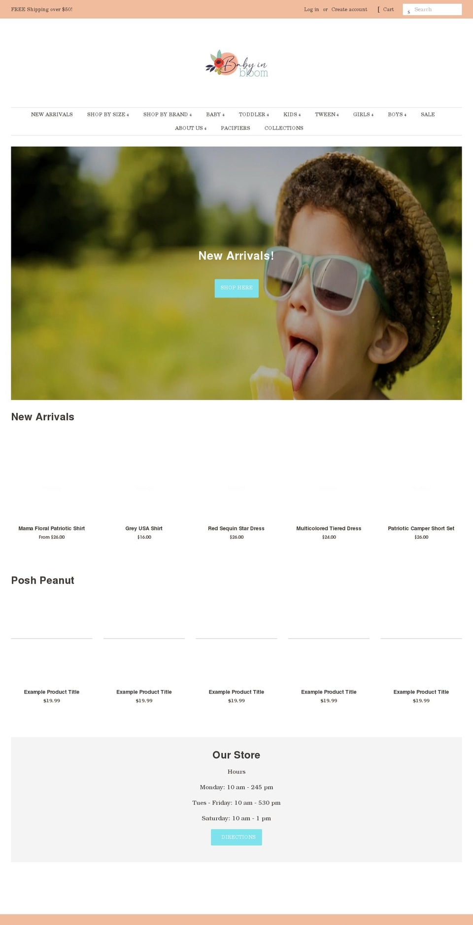 babyinbloom.org shopify website screenshot