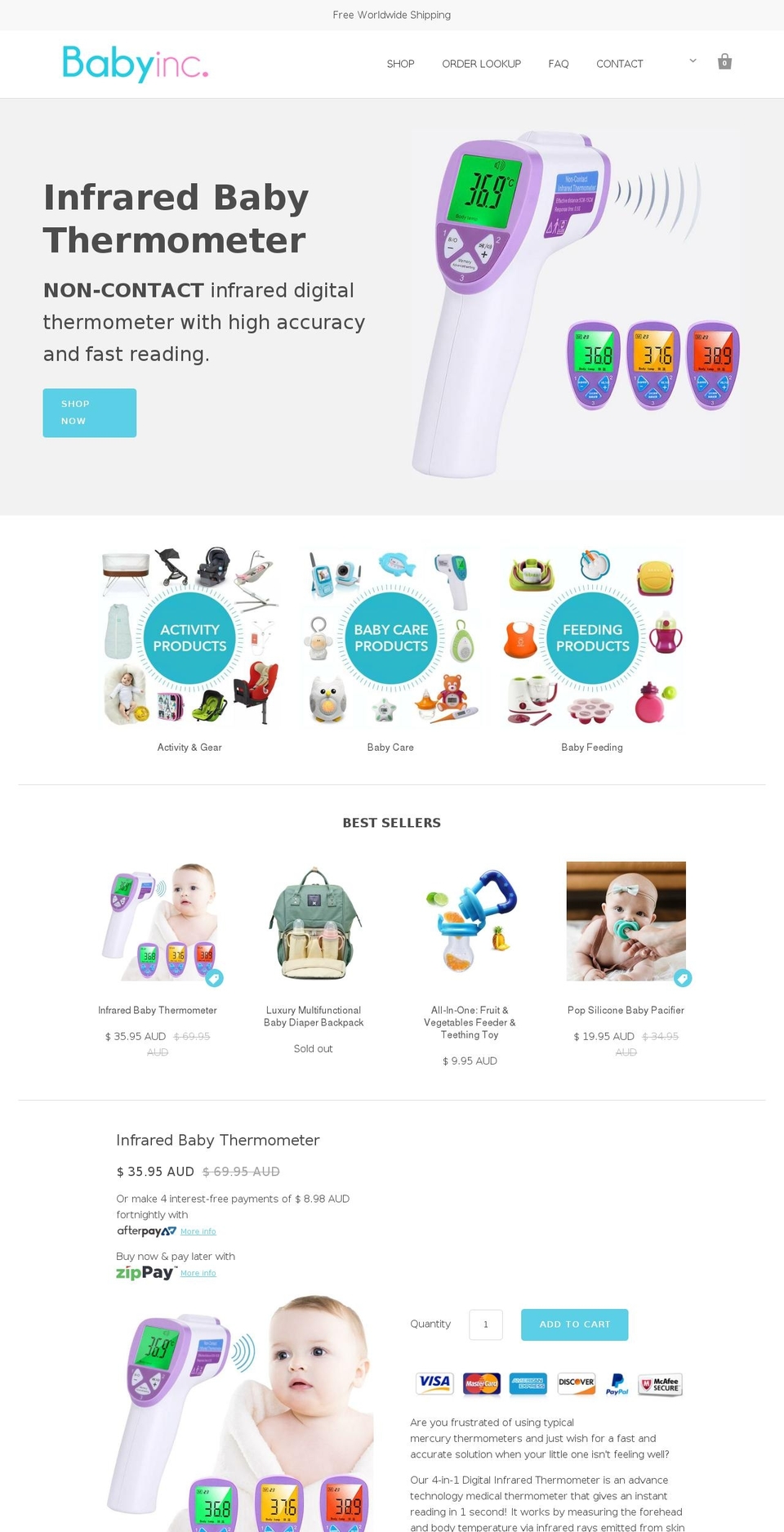babyinc.com.au shopify website screenshot