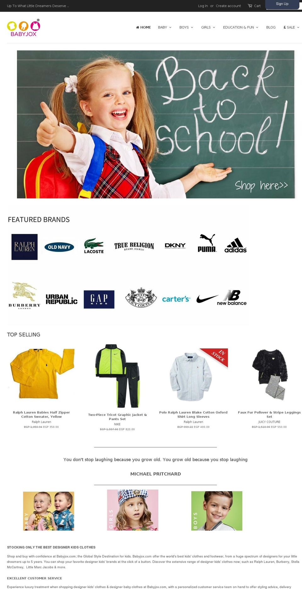 babyjox.myshopify.com shopify website screenshot