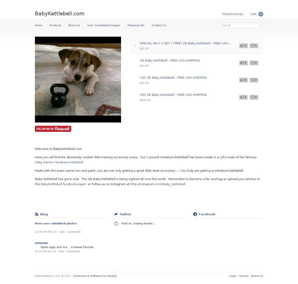 babykettlebell.com shopify website screenshot