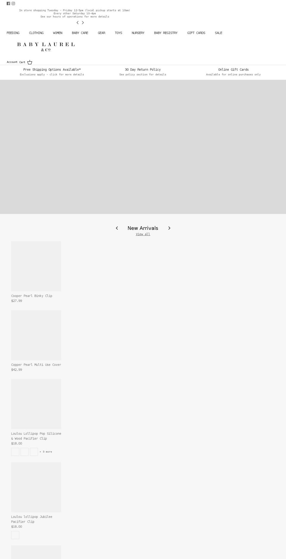 babylaurel.ca shopify website screenshot