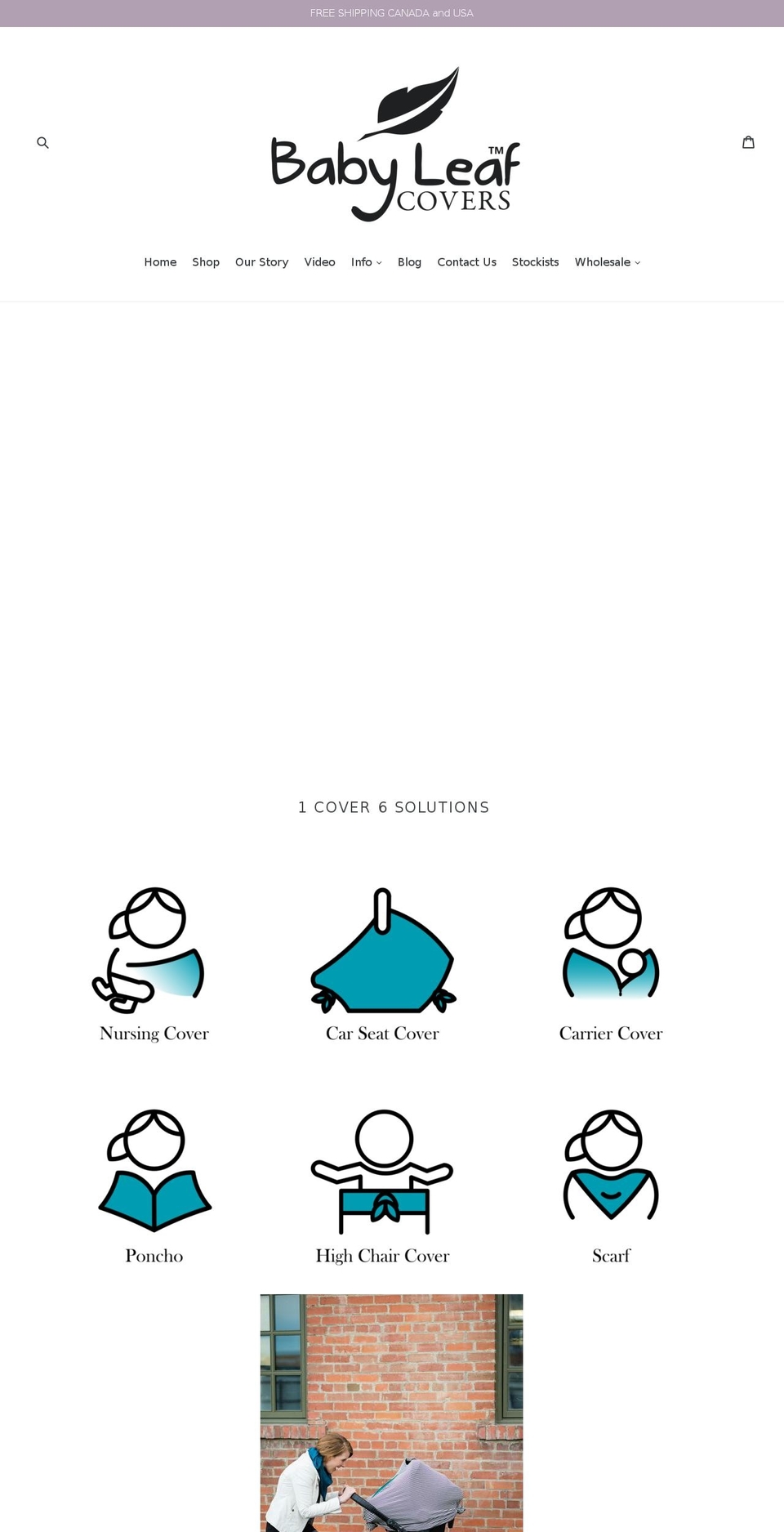 babyleafcovers.com — Shopify storefront screenshot