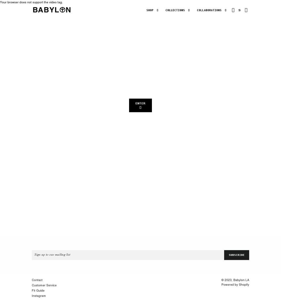 babylon-la.myshopify.com shopify website screenshot