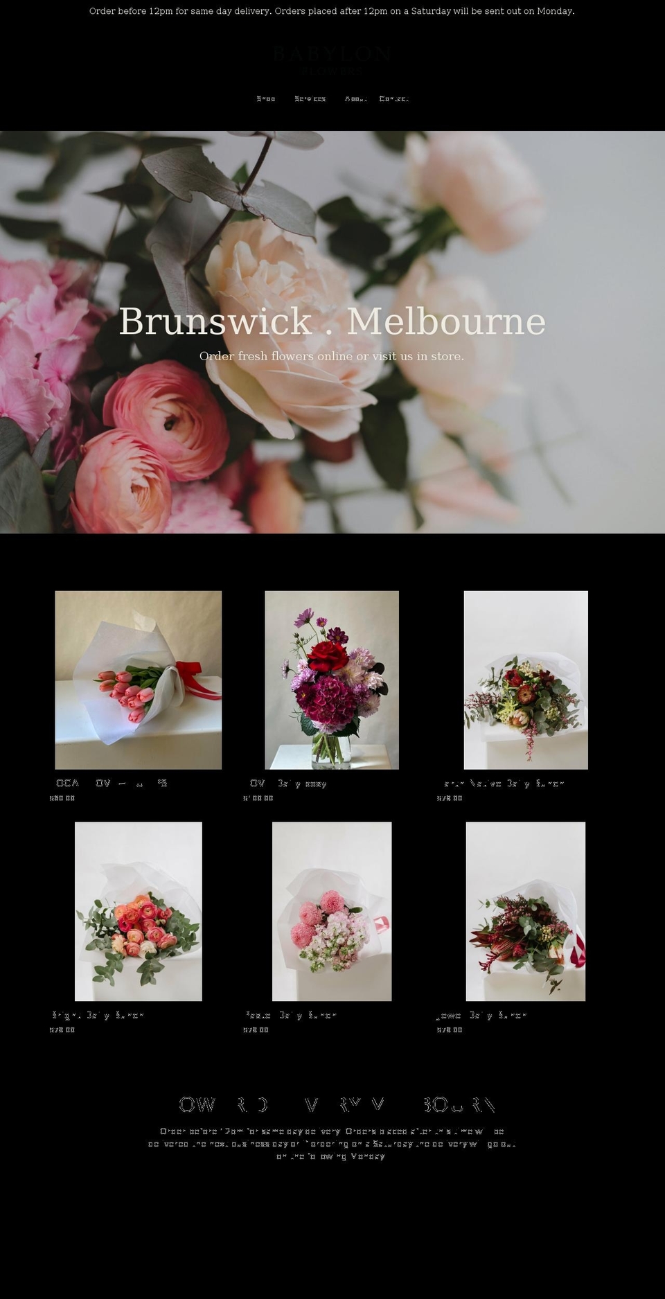 babylonflowers.com.au shopify website screenshot