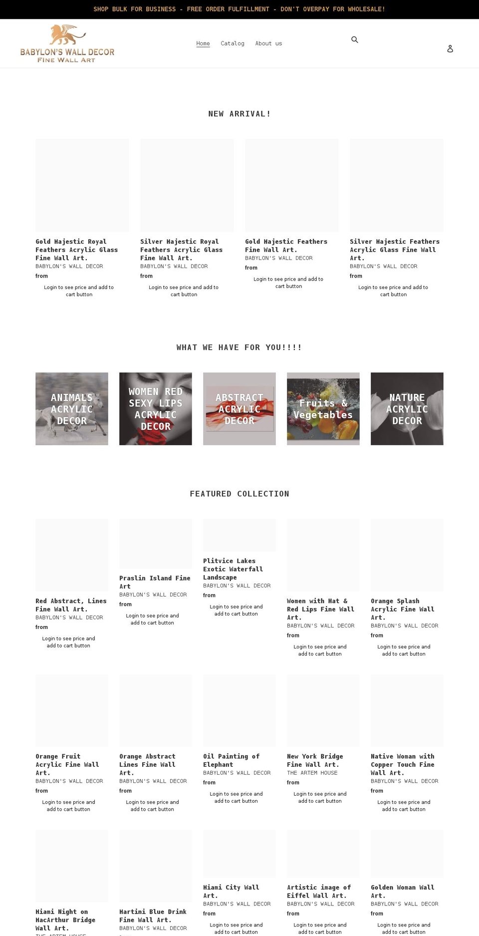 babylonwalldecor.com shopify website screenshot