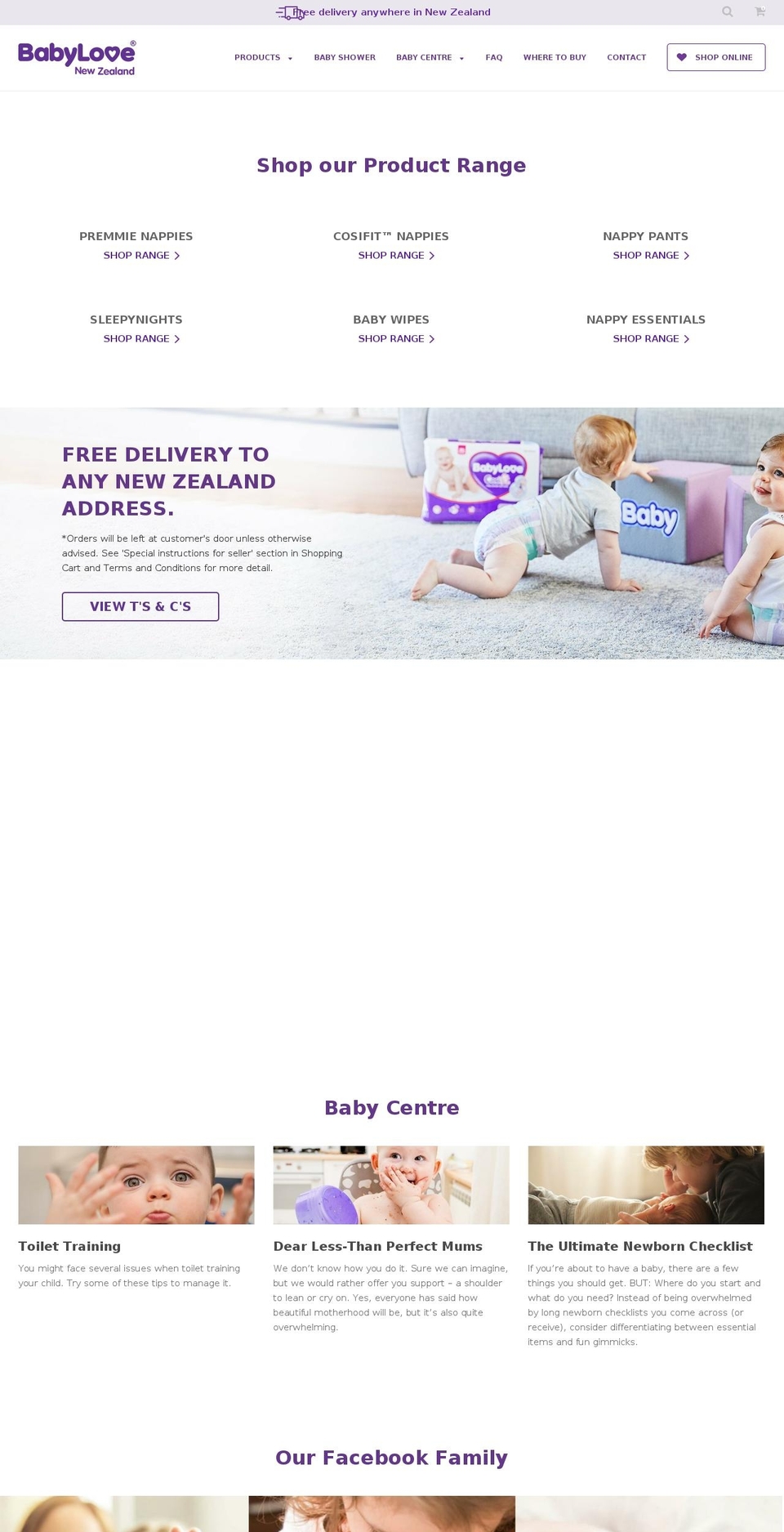 babylovenappies.co.nz shopify website screenshot