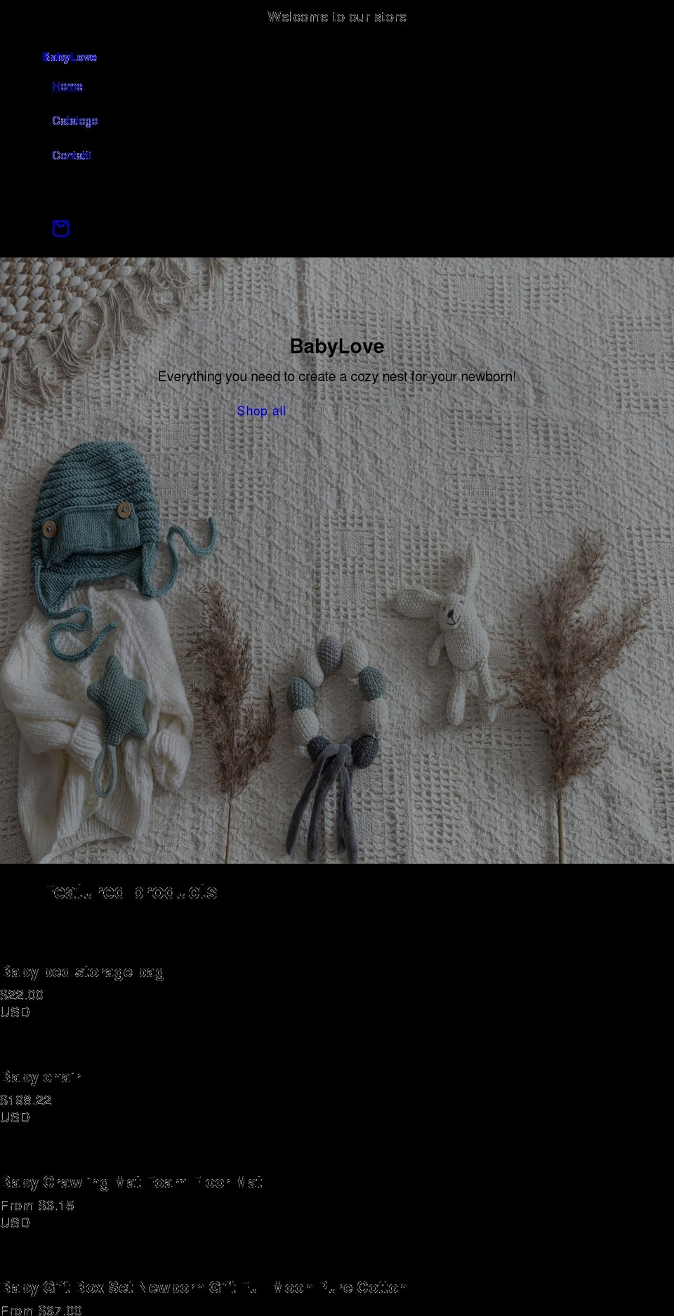 babyloveshops.com — Shopify storefront screenshot
