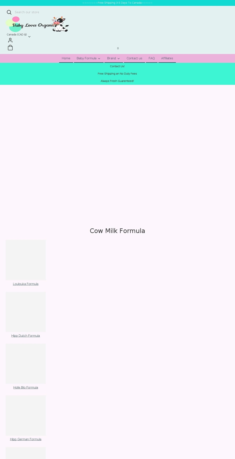 babylovesorganics.com shopify website screenshot