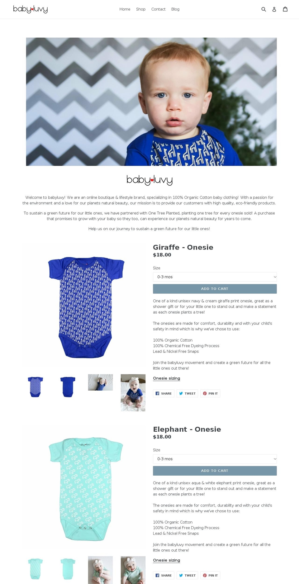 babyluvy.com — Shopify storefront screenshot