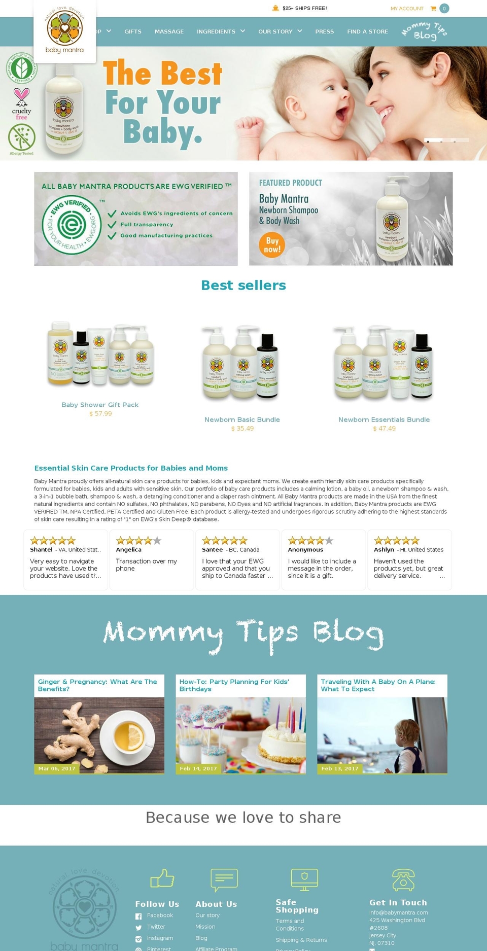 babymantra.com shopify website screenshot