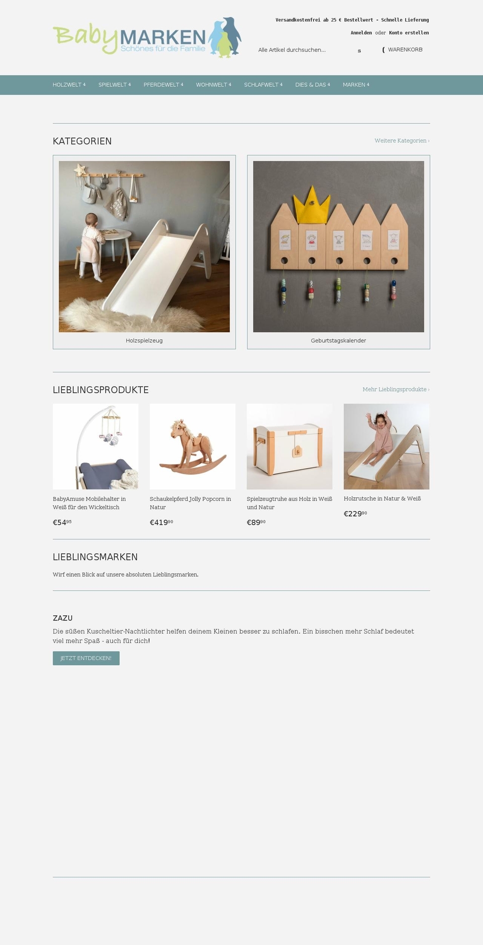 babymarken.com shopify website screenshot