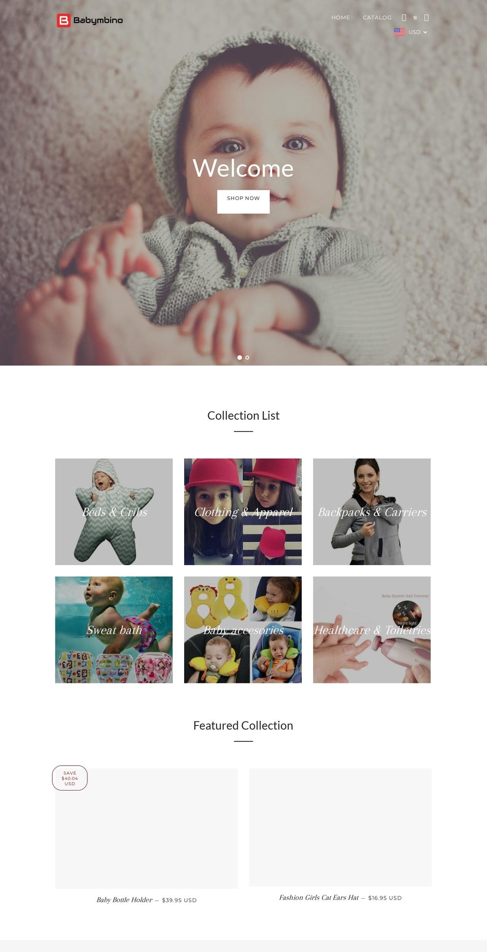 babymbino.com shopify website screenshot