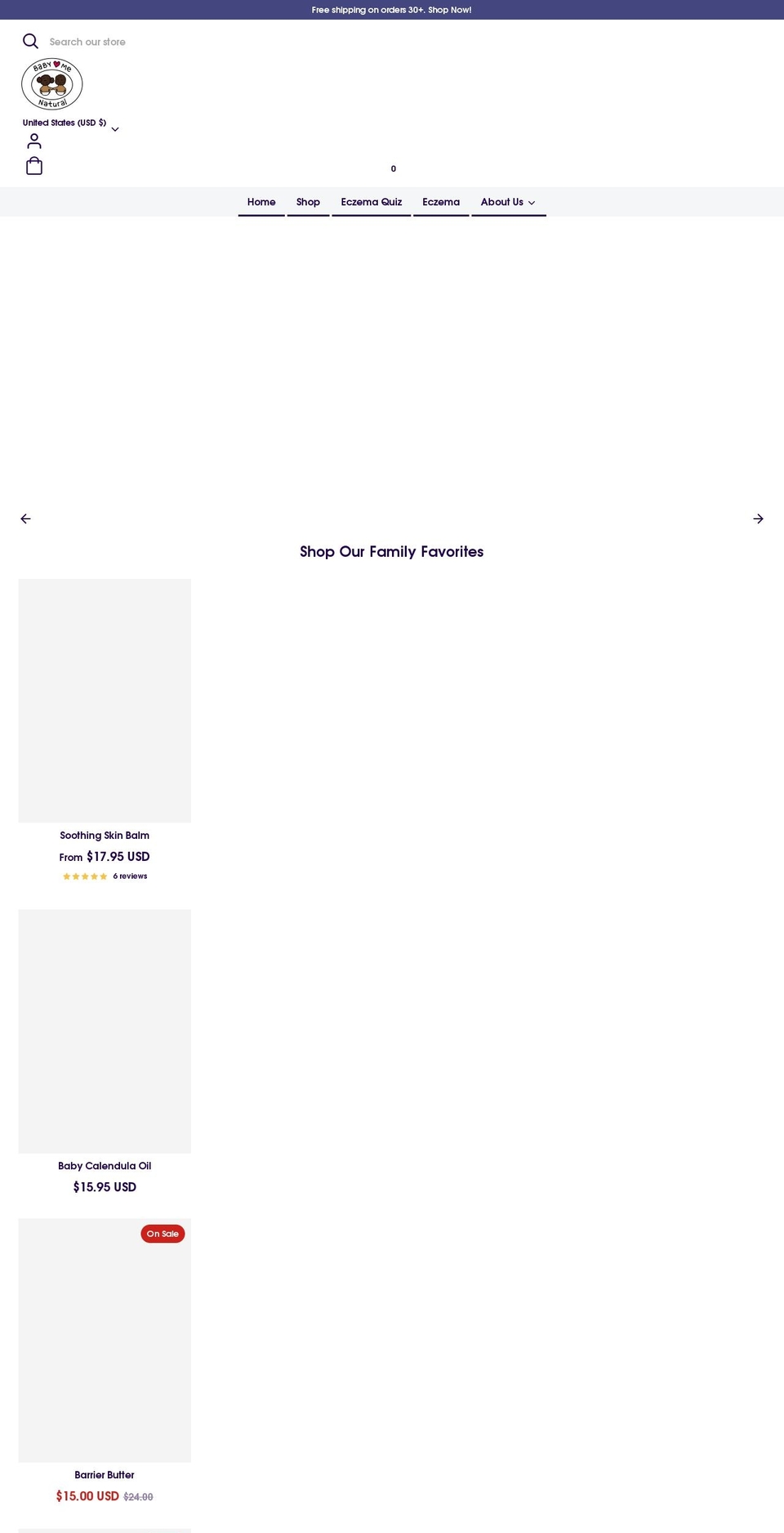 babymenatural.com shopify website screenshot