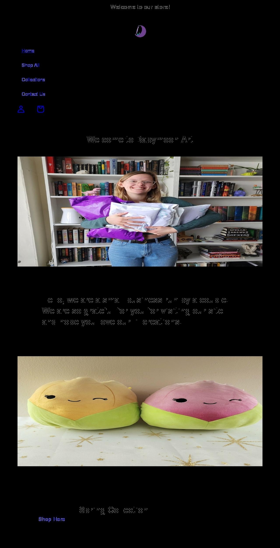 babymoonart.com shopify website screenshot