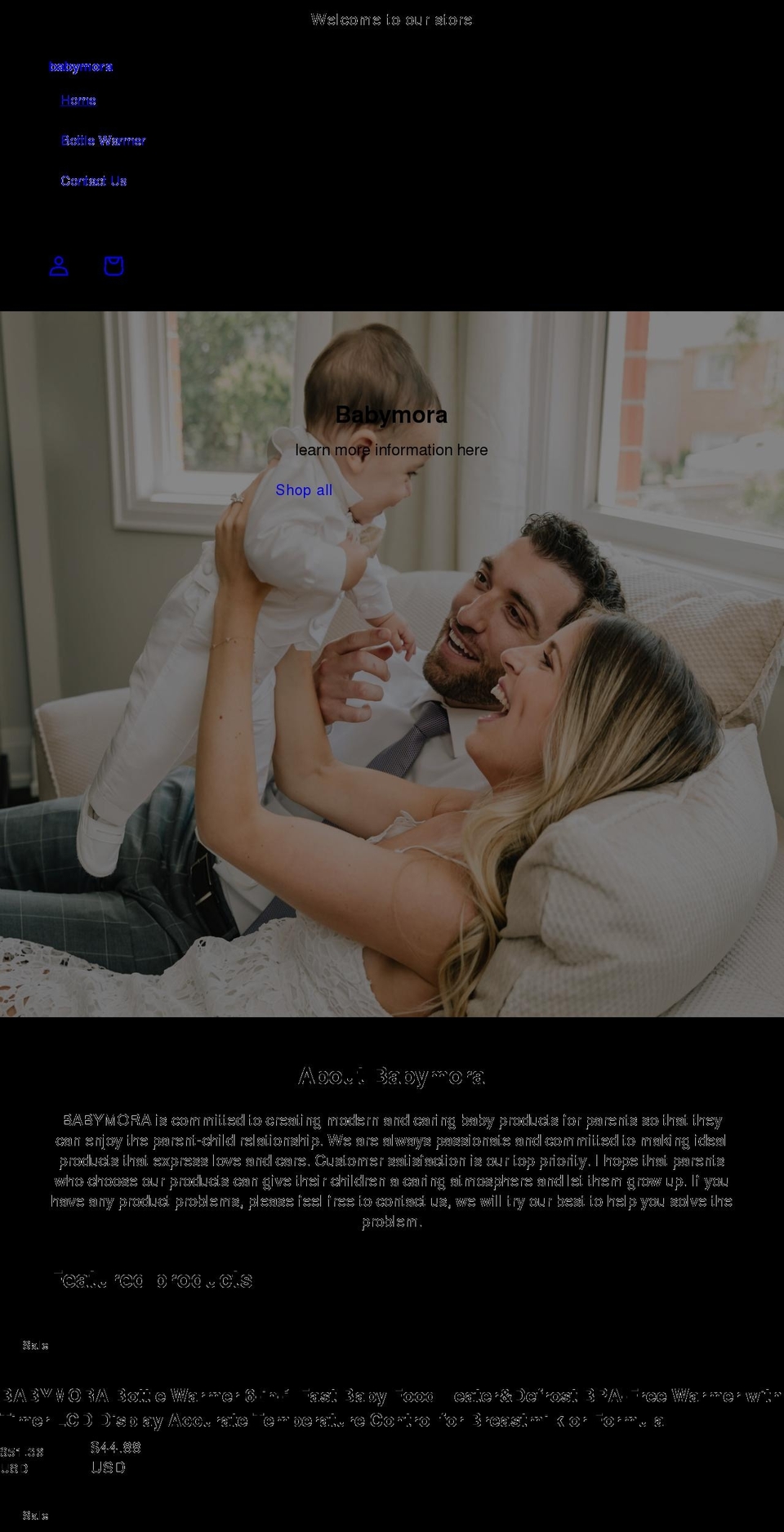 babymora.com shopify website screenshot